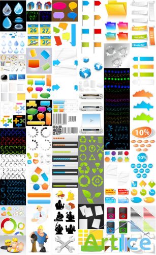 58 Web and Apps Design Elements Vector Set