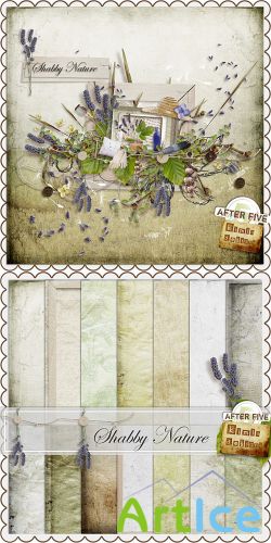 Scrap Set - Shabby Nature PNG and JPG Files