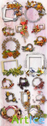 Set of Autumn Frames PNG Files