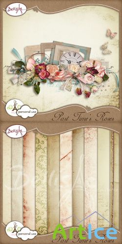 Scrap Set - Past Times Roses PNG and JPG Files