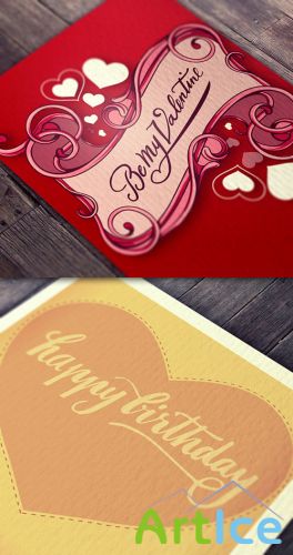 Happy Birthday and Happy Valentine Day Mockup Templates