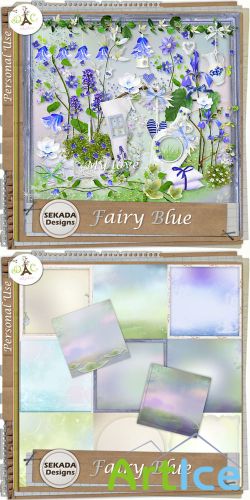 Scrap Kit - Fairy Blue PNG and JPG Files