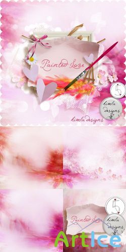 Scrap Set - Painted Love PNG and JPG Files