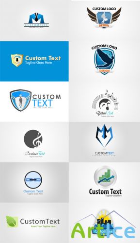 12 Logo Designs PSD Set