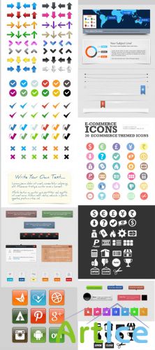 Social Web Design Elements Set