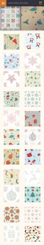 Vector Christmas Patterns Set - Winter Elements