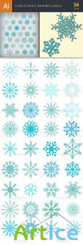 Vector Christmas Snowflakes Set - Winter Elements