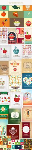 40 Food Vector Illustrations