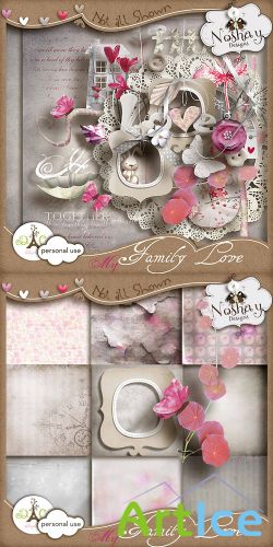 Scrap Set - My Family Love PNG and JPG Files