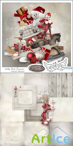 Scrap Set - Jolly Red Seasons PNG and JPG Files