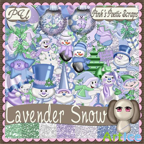 Scrap Kit - Levender Snow PNG and JPG Files