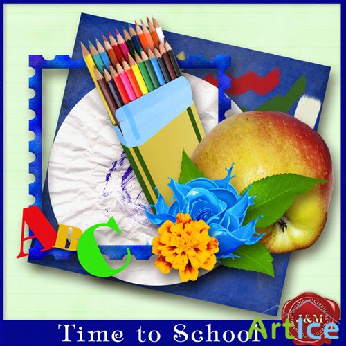Time to School Scrap PNG and JPG Files