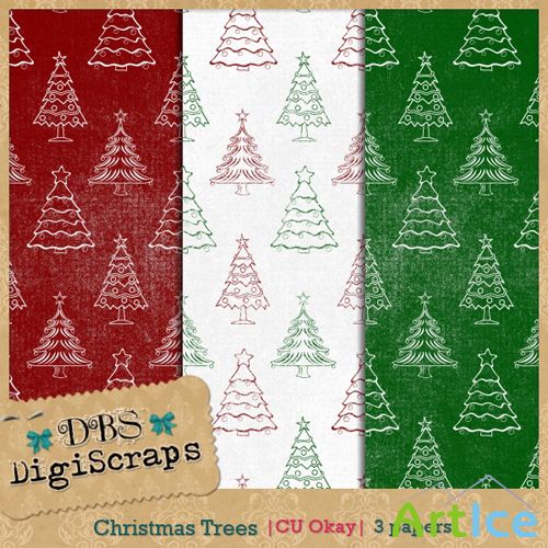 Christmas Trees Papers JPG Files