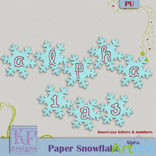 Snowflake Alpha Set PNG Files