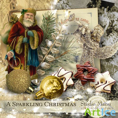 Scrap - A Sparkling Christmas PNG and JPG Files