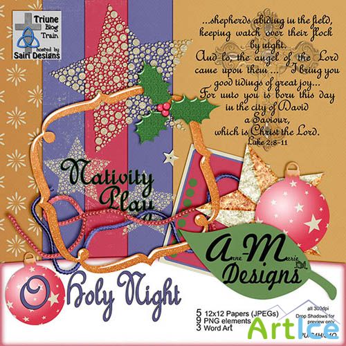 Scrap Set - O Holy Night PNG and JPG Files