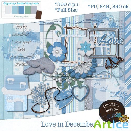 Scrap Set - Love in December PNG and JPG Files