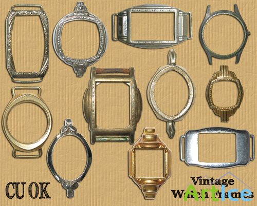 Vintage Watch Frames PNG Files