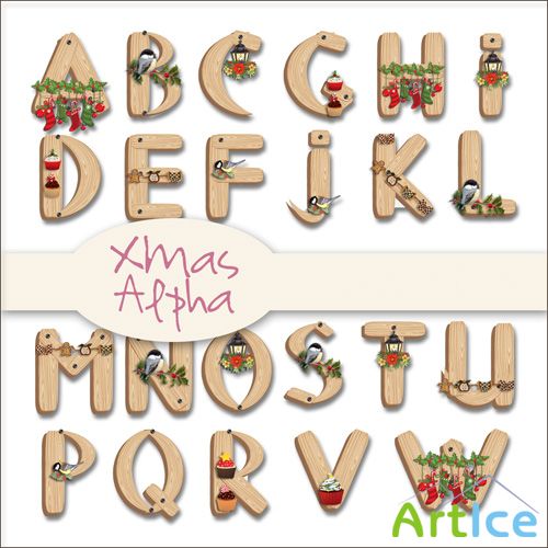 Xmas Alpha Set PNG Files