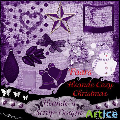 Scrap - Heande Cozy Christmas Paars PNG and JPG Files