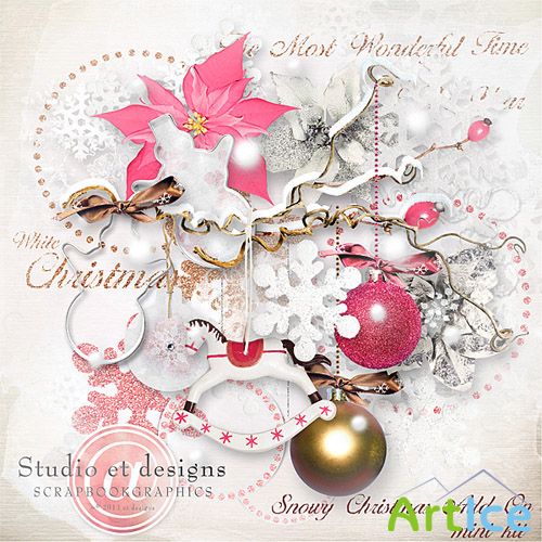 Scrap Set - Snowy Christmas PNG and JPG Files