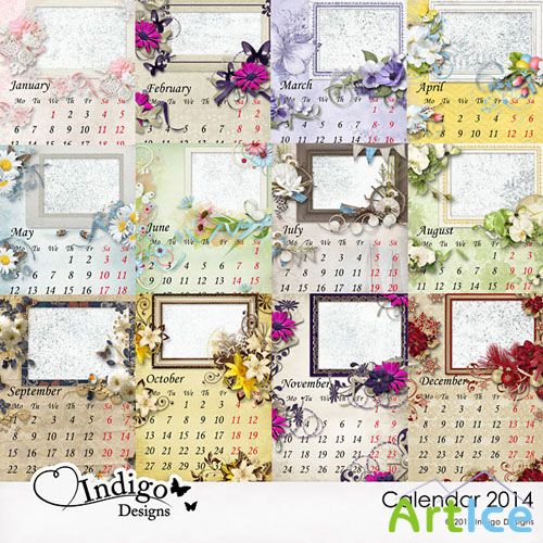 Calendar 2014 PNG Files