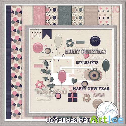 Scrap Set - Joyeuses Fetes PNG and JPG Files