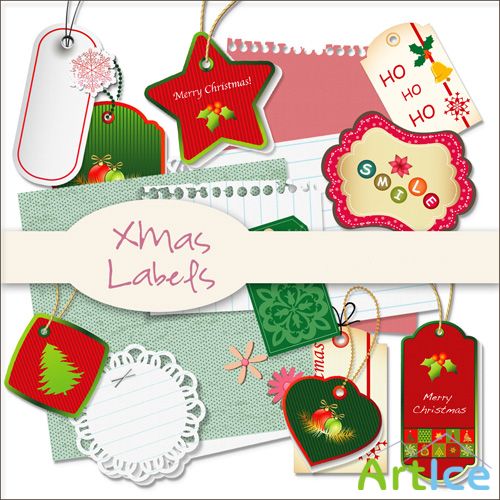 Xmas Labels Kit PNG Files