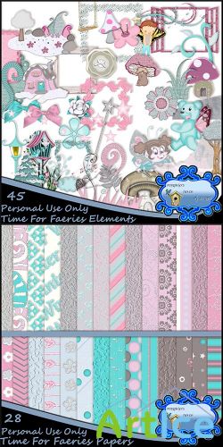 Scrap Set - Time For Faeries PNG and JPG FIles