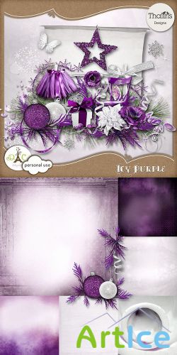 Scrap Set - Icy Purple PNG and JPG Files