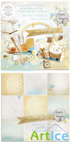 Scrap Set - Honey and Milk PNG and JPG Files