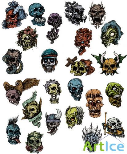 T-Shirt Skulls Vector Pack