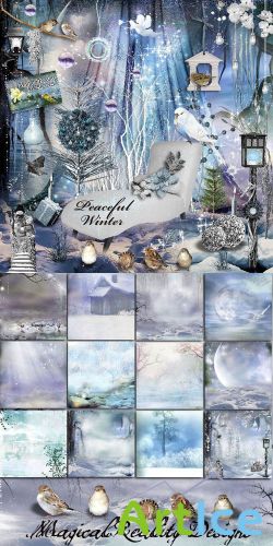 Scrap Kit - Peacceful Winter PNG and JPG Files