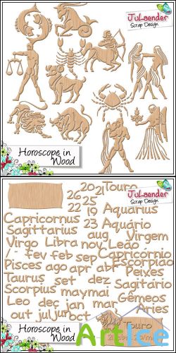 Horoscope in Wood PNG Files