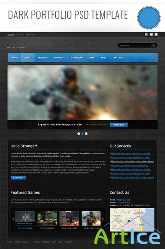 Dark Portfolio PSD Template