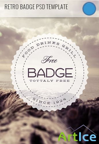 Retro Badge PSD Template