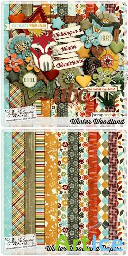 Scrap - Winter Woodland Set PNG and JPG Files