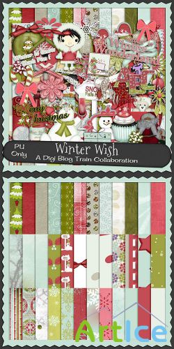 Scrap Kit - Winter Wish PNG and JPG Files