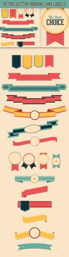 Designtnt - Retro Vector Ribbons Labels