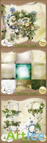 Scrap Set - Christmas Trailer PNG and JPG Files