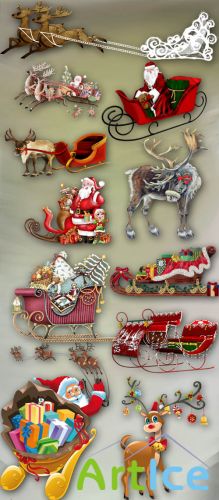 Santa's Reindeer Team PNG Files