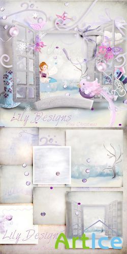 Scrap Kit - Pink Christmas PNG and JPG Files