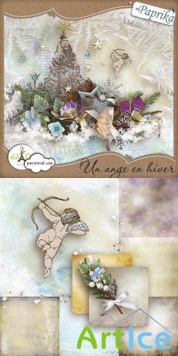 Scrap Kit - Un Ange en Hiver PNG and JPG Files