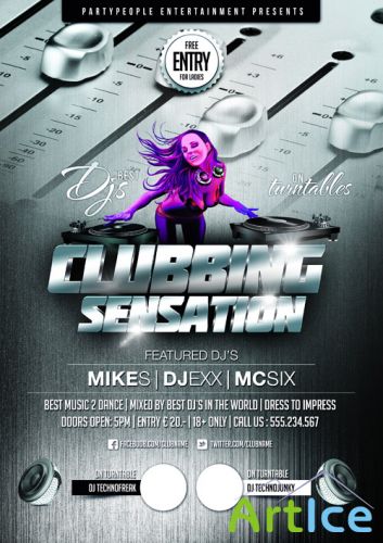 DJ lubbing Sensations Flyer Template PSD