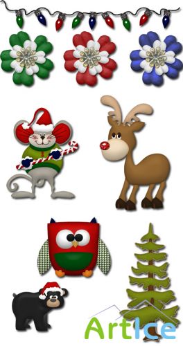 Christmas Elements on a Transparent Background