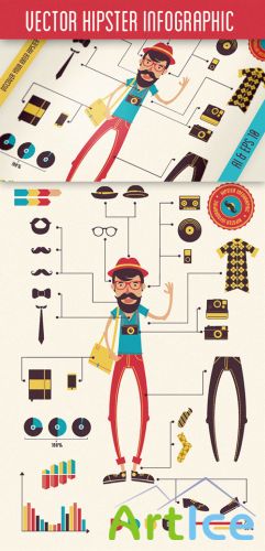 Designtnt - Hipster Vector Infographics Set 1