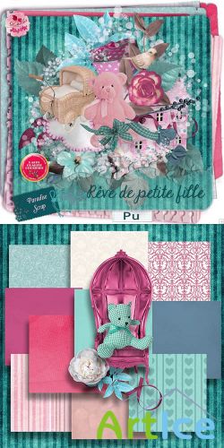 Scrap Set - Reve de Petite Fille PNG and JPG Files