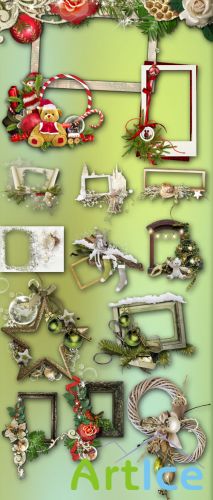 Christmas and New Year Frames PNG Files