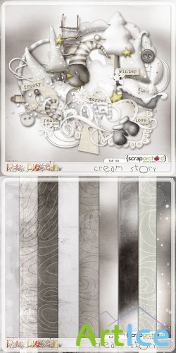 Scrap Set - Cream Story PNG and JPG Files