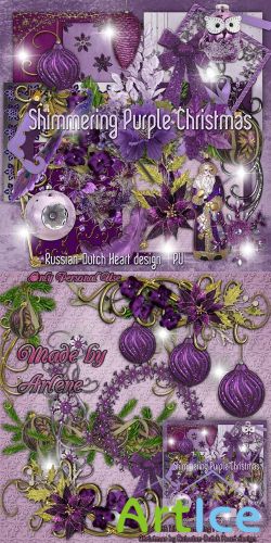 Scrap - Shimmering Purple Christmas PNG and JPG Files